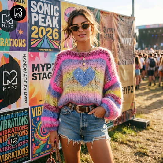 Strickset – MYPZ Short Chunky Alpaca-Mohair Pullover Sunset Rave No15 (ENG-NL-DE)