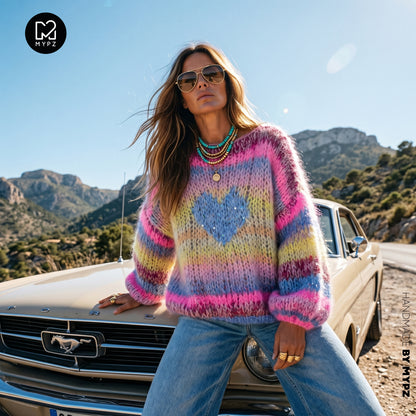 Strickset – MYPZ Short Chunky Alpaca-Mohair Pullover Sunset Rave No15 (ENG-NL-DE)