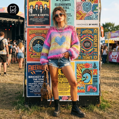 Strickset – MYPZ Short Chunky Alpaca-Mohair Pullover Sunset Rave No15 (ENG-NL-DE)