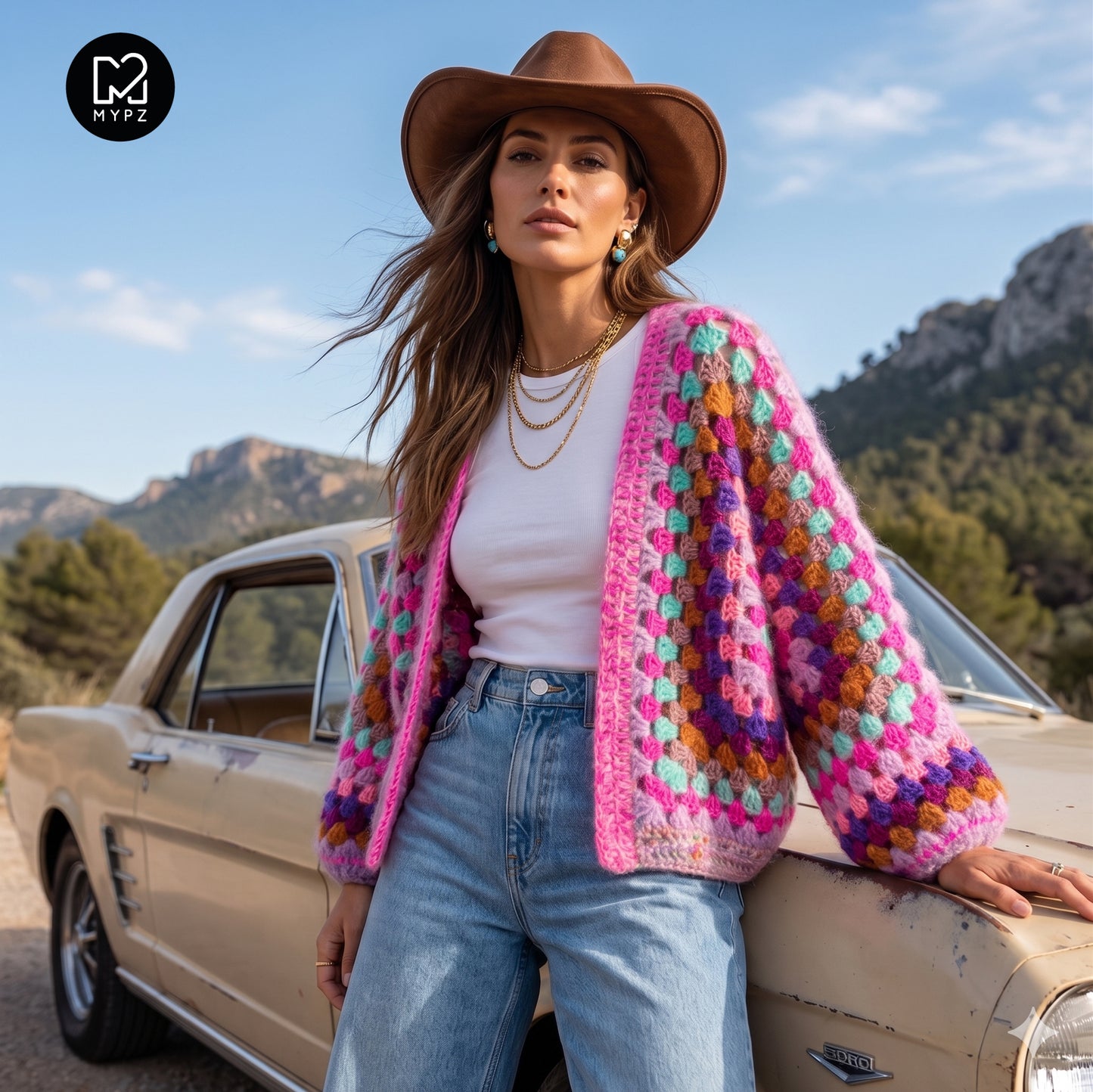 Häkelset - MYPZ Hexagon Cardigan Violet Pop (ENG-NL-DE)