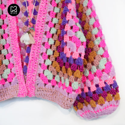 Häkelset - MYPZ Hexagon Cardigan Violet Pop (ENG-NL-DE)