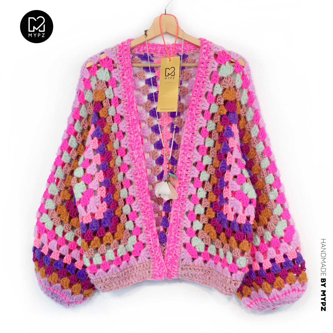 Häkelset - MYPZ Hexagon Cardigan Violet Pop (ENG-NL-DE)