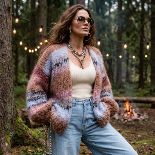 MYPZ Chunky-Mohair-Cardigan Walnut Nr. 15