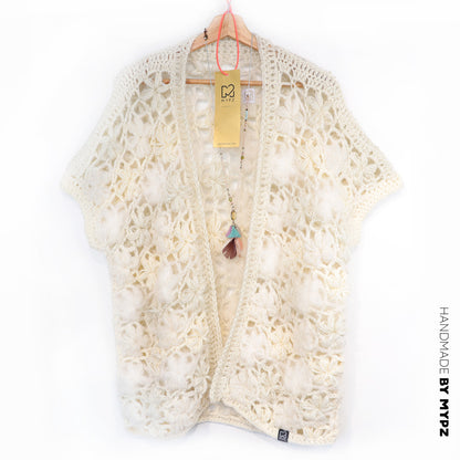 Häkelanleitung - MYPZ Wildflower cardigan Shades of White (ENG-NL-DE-FR-ES)