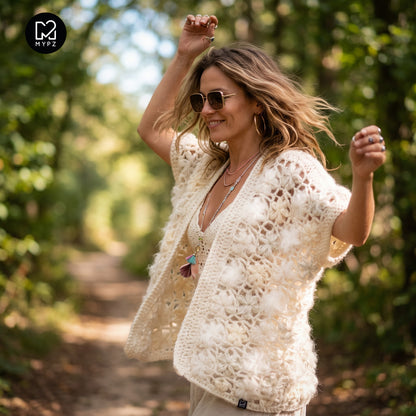Häkelanleitung - MYPZ Wildflower cardigan Shades of White (ENG-NL-DE-FR-ES)