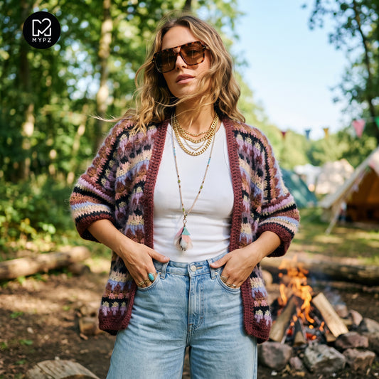 Crochet kit - MYPZ Woodland Cardigan no5 (ENG-NL-DE-ES-FR-IT-NO-DA-SV)