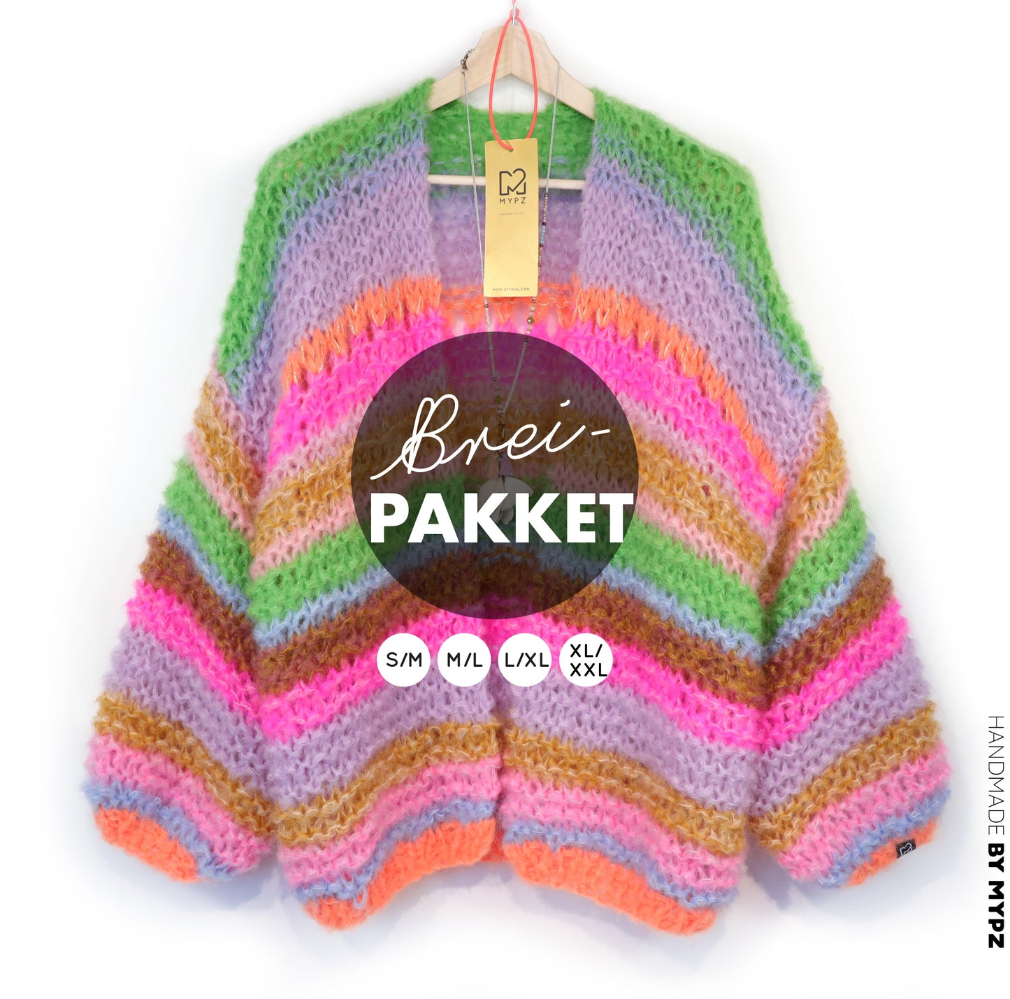 Strickset – MYPZ Chunky Mohair Cardigan Rainbow Sorbet No.15 (ENG-NL-DE)