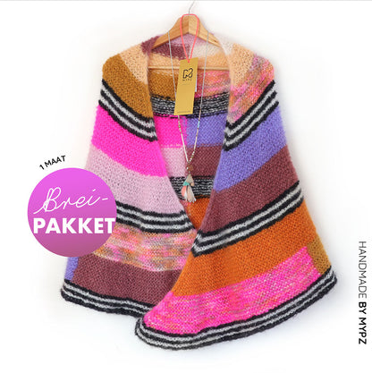 Knitting Kit - Cosy Cuddle Mohair Shawl Pecan No6 (ENG-NL)