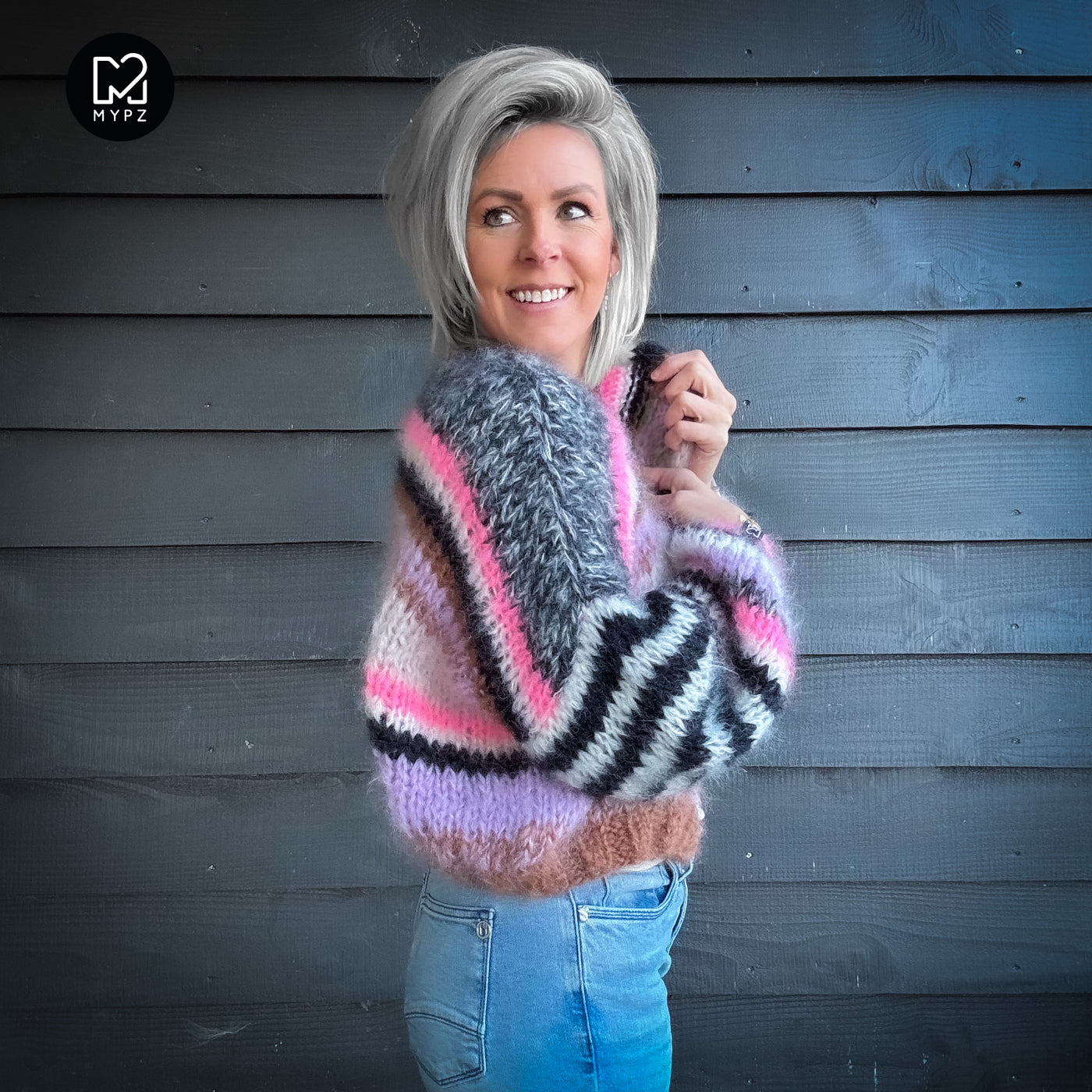 Strickset – Short Chunky Mohair Cardigan Alex No.12 (ENG-NL-DE)