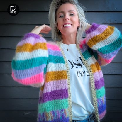 Strickanleitung - MYPZ Chunky Mohair cardigan Sunset Glow (ENG-NL-DE)