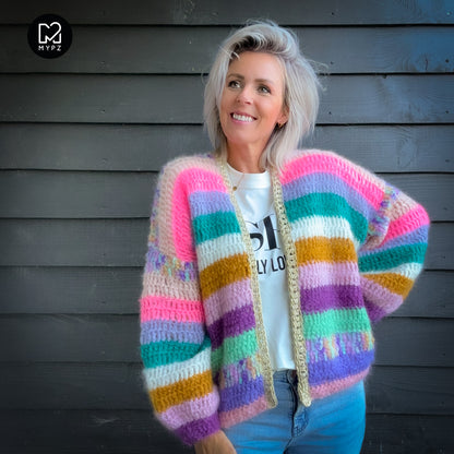 Strickanleitung - MYPZ Chunky Mohair cardigan Sunset Glow (ENG-NL-DE)