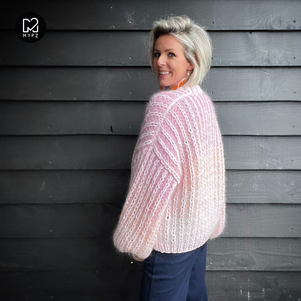 Knit Pattern – MYPZ Chunky Mohair Rib Cardigan Vanilla (ENG