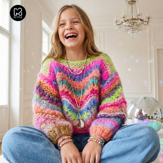 Strickanleitung– MYPZ Chunky Mohair KIDS Pullover Wave No12 (ENG-NL-DE)