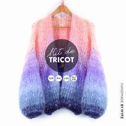 Strickset – MYPZ Kurze Chunky Mohair Cardigan Blue Sky No.15 (ENG-NL-DE)