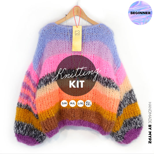 Strickset – MYPZ Basic Chunky Pullover Candy Heat No15 (ENG-NL-DE)