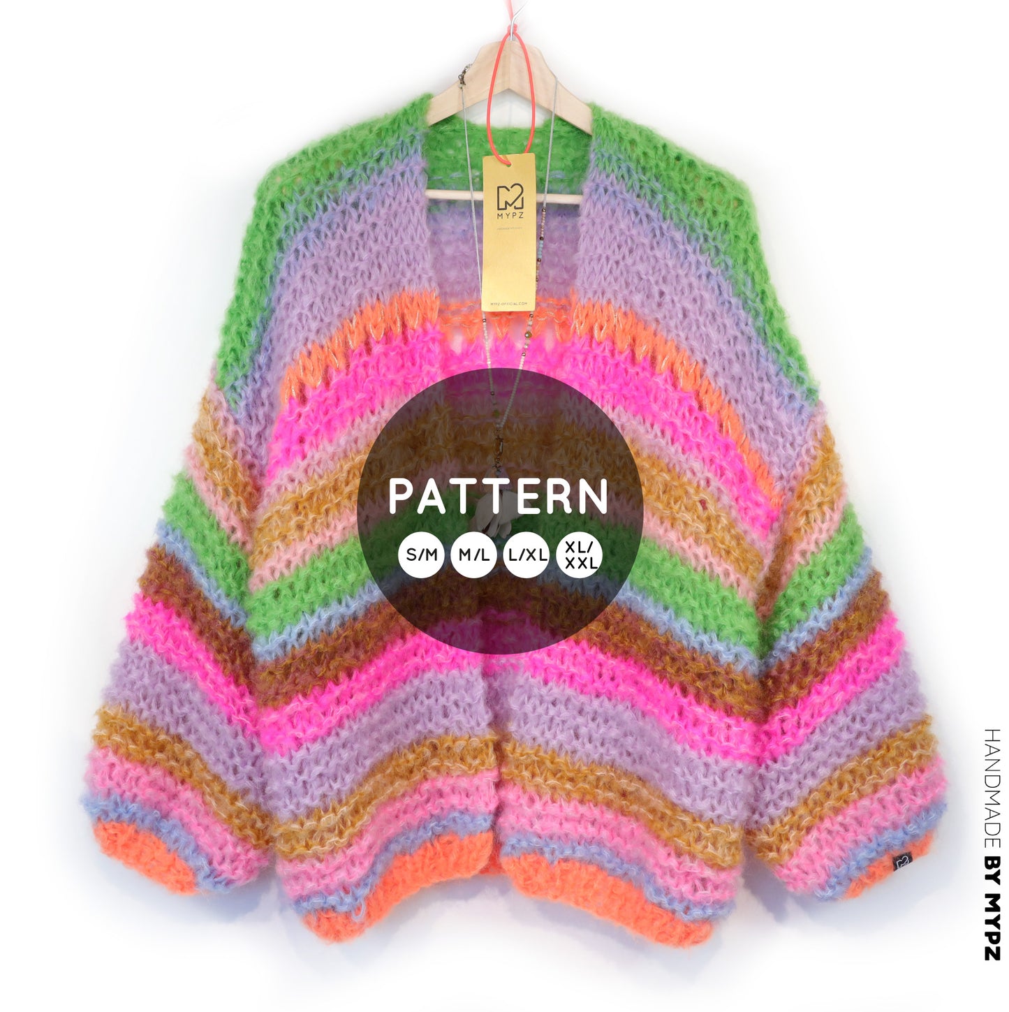 Strickset – MYPZ Chunky Mohair Cardigan Rainbow Sorbet No.15 (ENG-NL-DE)