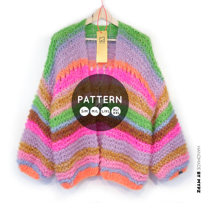 Strickset – MYPZ Chunky Mohair Cardigan Rainbow Sorbet No.15 (ENG-NL-DE)