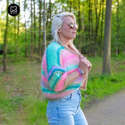 Knitting kit – MYPZ Short Light Mohair Cardigan Faby No10 (ENG-NL-DE)