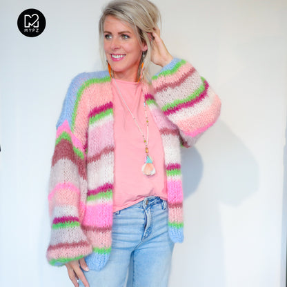 Strickset – MYPZ Light Mohair Cardigan Candy Clouds No10 (ENG-NL-DE)