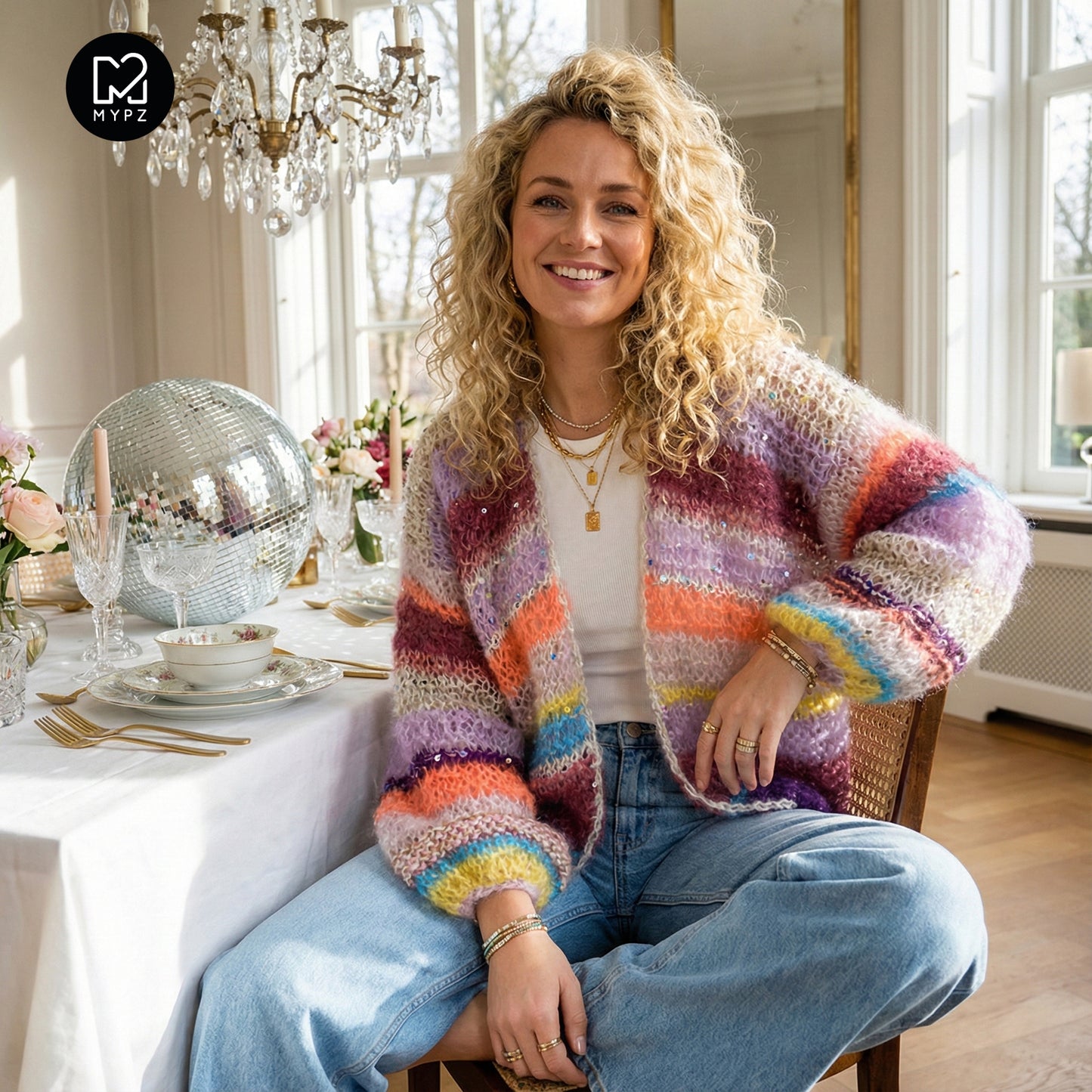 Light Mohair cardigan Mystic pastels