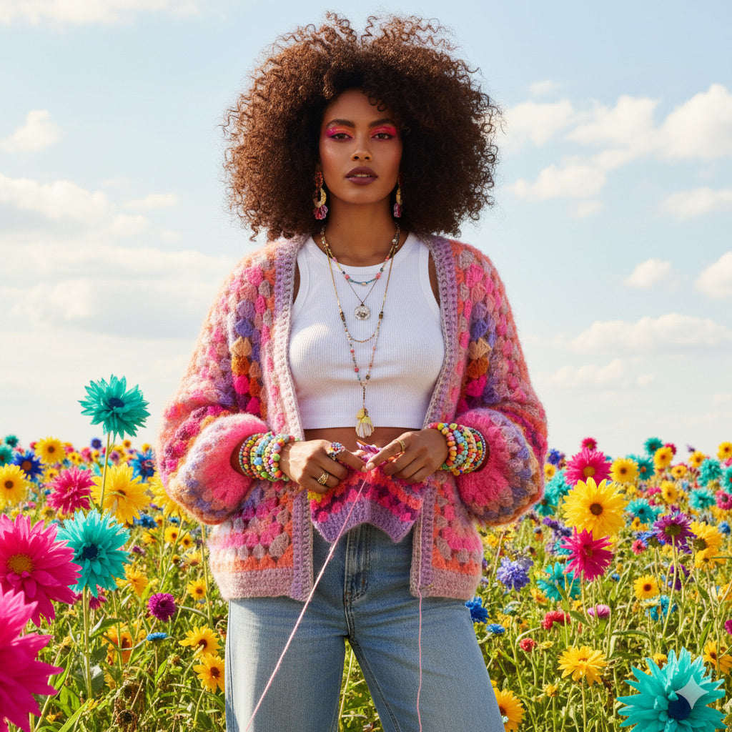Häkelanleitung - MYPZ Hexagon Cardigan Pink Vibes (ENG-NL-DE)