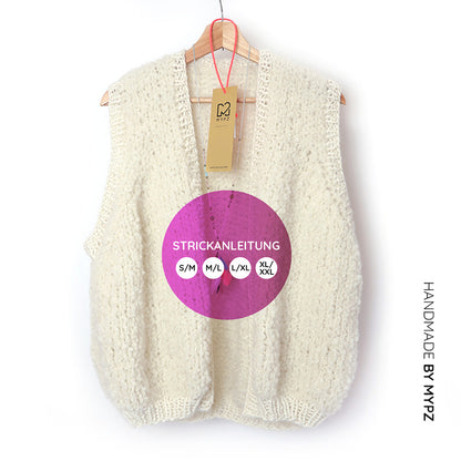 Strickanleitung - MYPZ Chunky Teddy Weste Star No.10 (ENG-NL-DE)