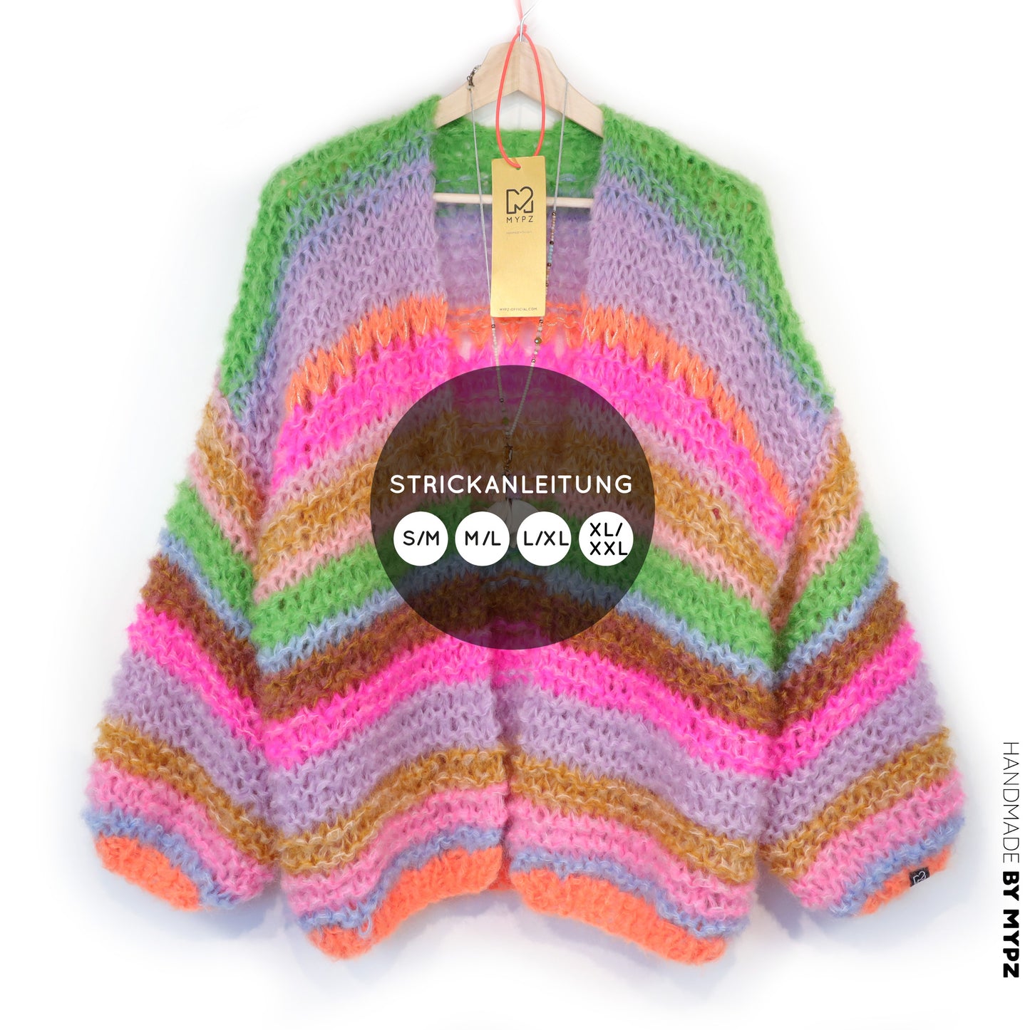 Strickset – MYPZ Chunky Mohair Cardigan Rainbow Sorbet No.15 (ENG-NL-DE)