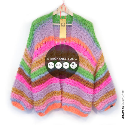 Strickset – MYPZ Chunky Mohair Cardigan Rainbow Sorbet No.15 (ENG-NL-DE)