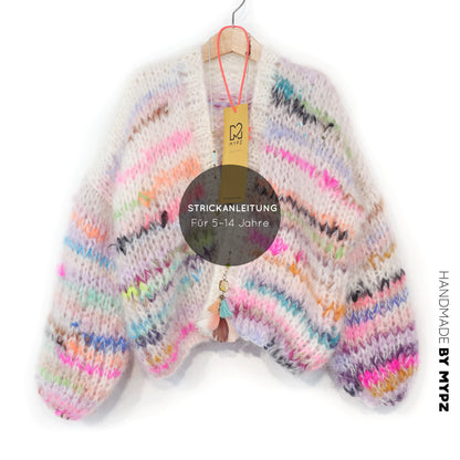 Strickanleitung – MYPZ Chunky Mohair Cardigan Scrap Yarn No12 (ENG-NL-DE)