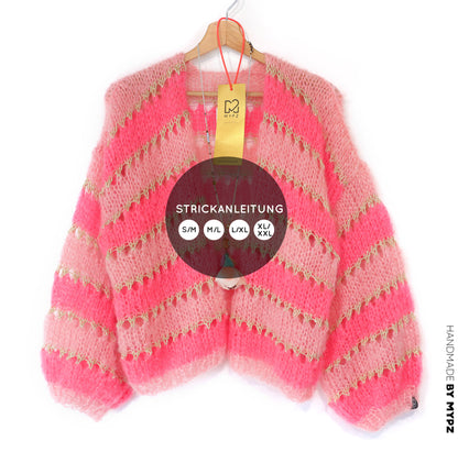 Strickanleitung – MYPZ Kurz light Mohair-Cardigan Summerflow No10 (ENG-NL-DE)