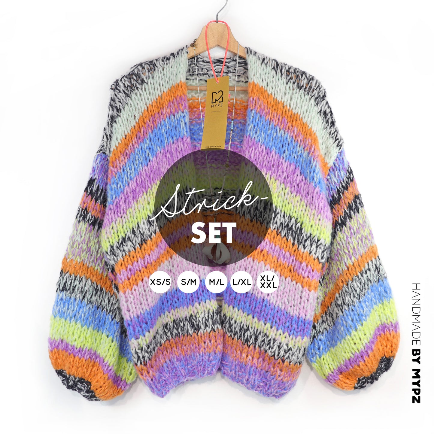 Knitting Kit – MYPZ Chunky Alpaca Cardigan Fluffy No.12 (ENG-NL-DE)