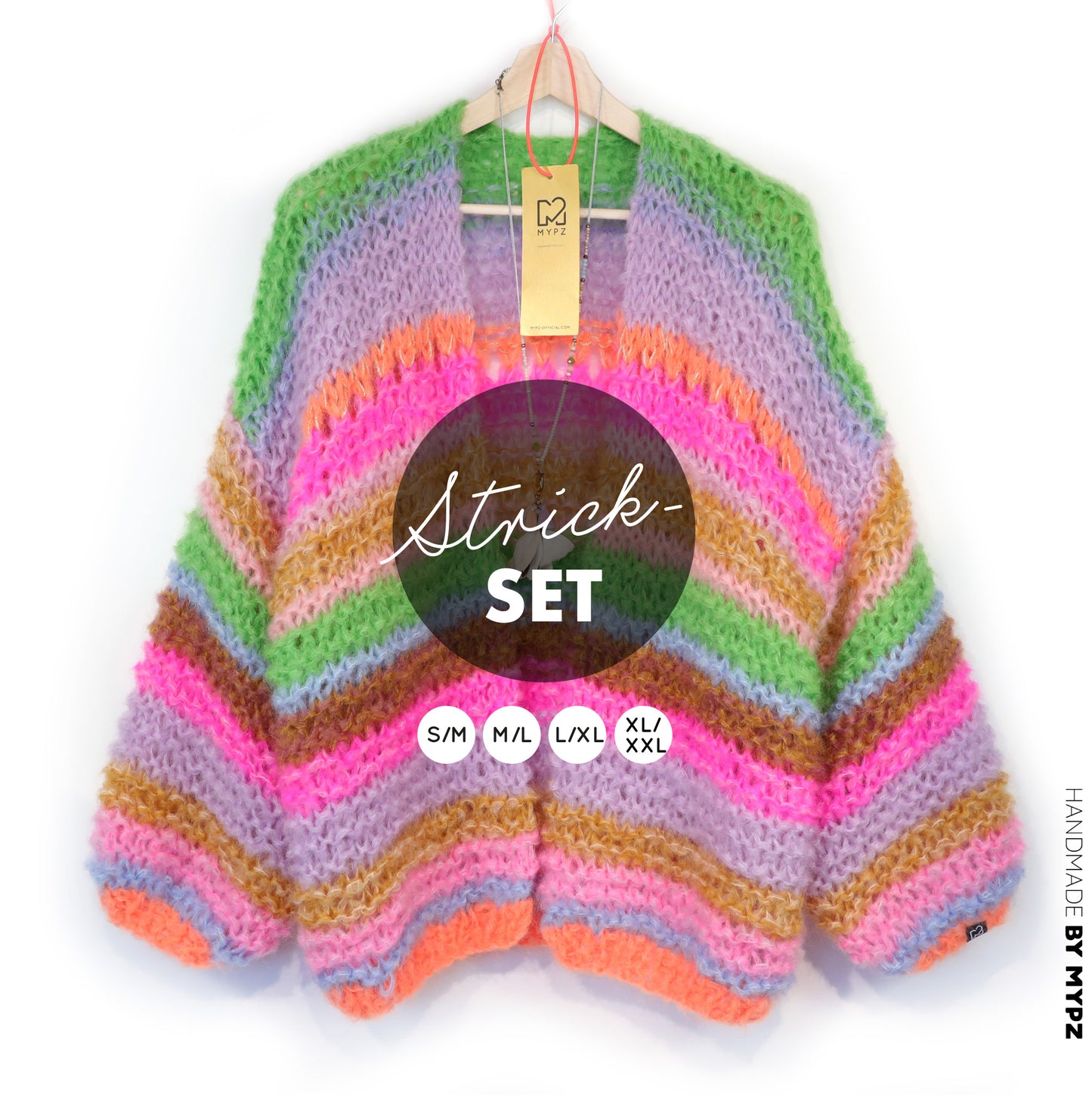 Strickset – MYPZ Chunky Mohair Cardigan Rainbow Sorbet No.15 (ENG-NL-DE)