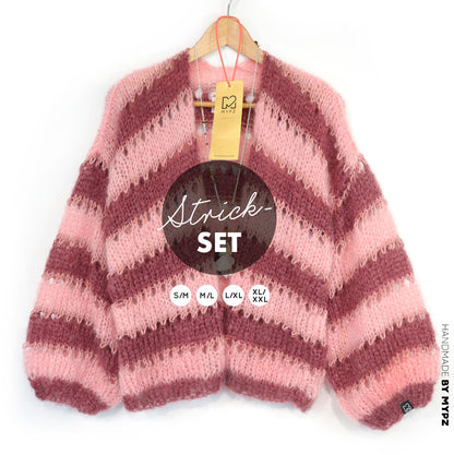 Knitting kit – MYPZ Short Light Mohair Cardigan Rose Burgundy No10 (ENG-NL-DE-FR-ES)