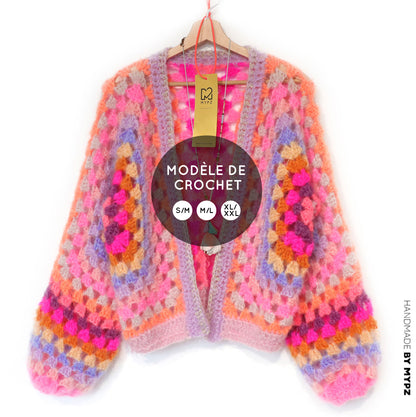 Häkelanleitung - MYPZ Hexagon Cardigan Pink Vibes (ENG-NL-DE)