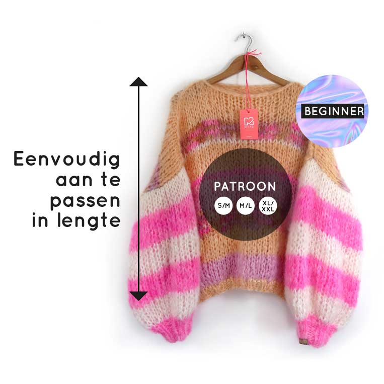 Knitting Kit - MYPZ Basic Chunky Pullover Soft Love - Beginner (ENG-NL)